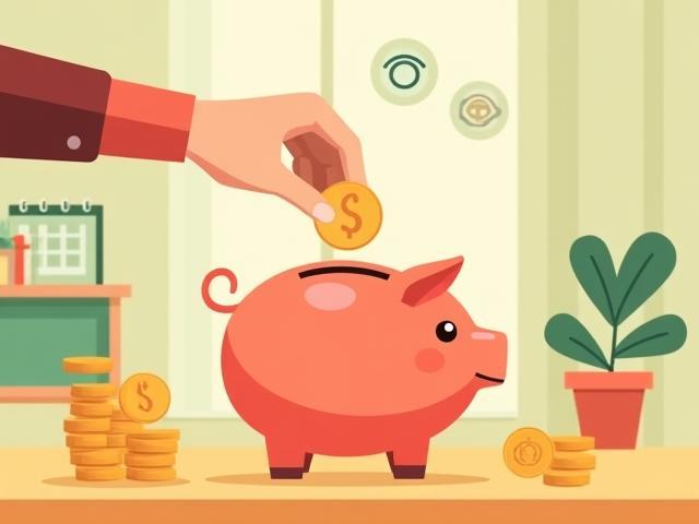 Ilustración amigable sobre ahorro fácil