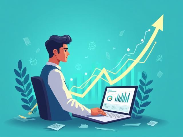 Representación gráfica de inversión financiera inteligente